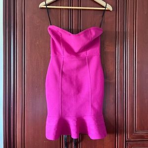 Hot Pink Strapless Bandage Dress